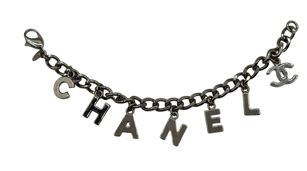 Chanel Silver C-H-A-N-E-L CC Logo Bracelet